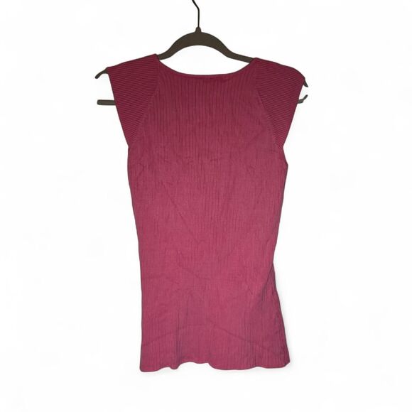 Bright Pink WR Sleeveless Bling Zip Up Top Size Sm Y2K Glam - Picture 7 of 7